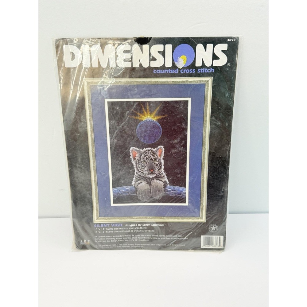 DIMENSIONS Counted Cross Stitch Kit Silent Vigil 3893 Tiger and Moon
